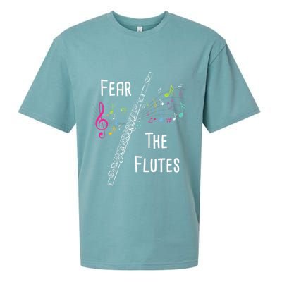 Fear The Flutes Flute Player Flutist Marching Band Music Sueded Cloud Jersey T-Shirt