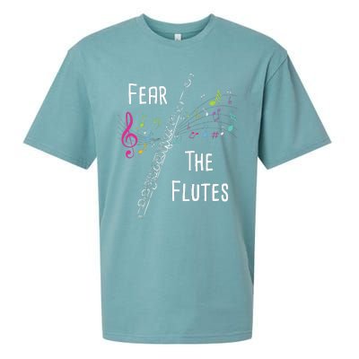 Fear The Flutes Flute Player Flutist Marching Band Music Sueded Cloud Jersey T-Shirt