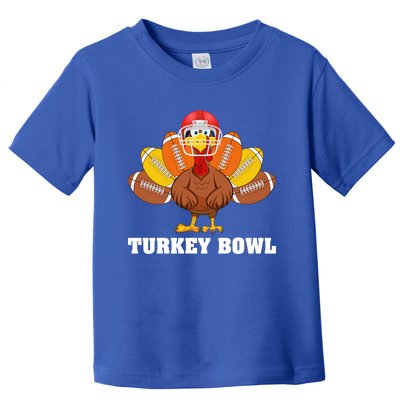 Funny Turkey Football Thanksgiving Turkey Bowl Gift Toddler T-Shirt