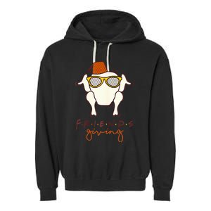 Funny Thanksgiving Friends Turkey Head Garment-Dyed Fleece Hoodie