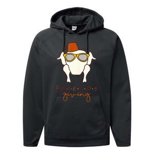 Funny Thanksgiving Friends Turkey Head Performance Fleece Hoodie