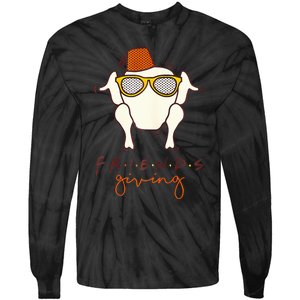 Funny Thanksgiving Friends Turkey Head Tie-Dye Long Sleeve Shirt