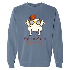 Funny Thanksgiving Friends Turkey Head Garment-Dyed Sweatshirt