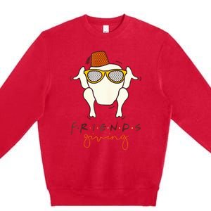 Funny Thanksgiving Friends Turkey Head Premium Crewneck Sweatshirt