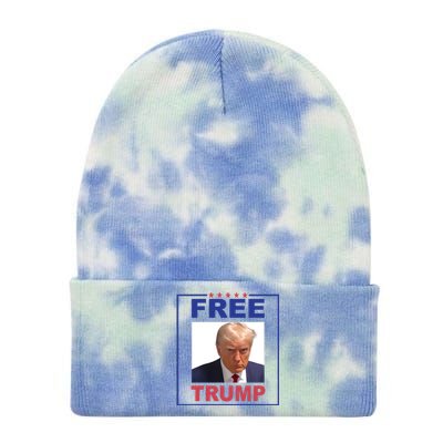 Free Trump Funny Trump Not Guilty Tie Dye 12in Knit Beanie