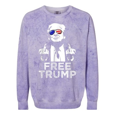 Free Trump, Free Donald Trump 2024 Colorblast Crewneck Sweatshirt