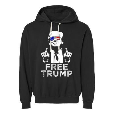 Free Trump, Free Donald Trump 2024 Garment-Dyed Fleece Hoodie