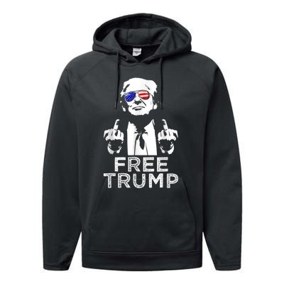 Free Trump, Free Donald Trump 2024 Performance Fleece Hoodie