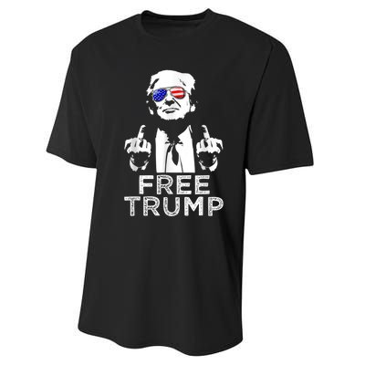 Free Trump, Free Donald Trump 2024 Performance Sprint T-Shirt