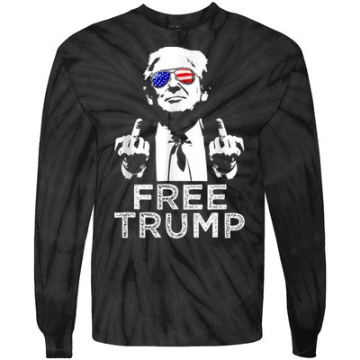 Free Trump, Free Donald Trump 2024 Tie-Dye Long Sleeve Shirt