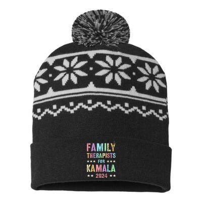 Family Therapists For Kamala 2024 47th IM Speaking USA-Made Snowflake Beanie