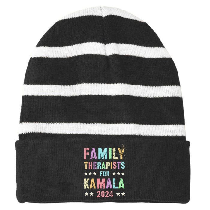 Family Therapists For Kamala 2024 47th IM Speaking Striped Beanie with Solid Band