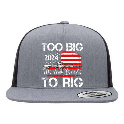 Funny Trump Funny Too Big To Rig Flat Bill Trucker Hat