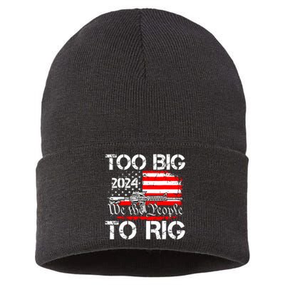 Funny Trump Funny Too Big To Rig Sustainable Knit Beanie