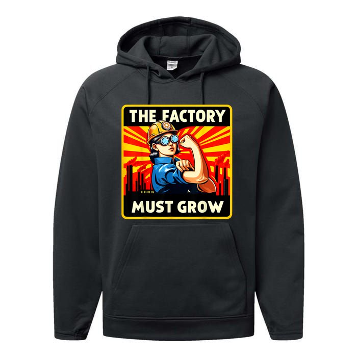 Factorio The Factory Must Grow Performance Fleece Hoodie