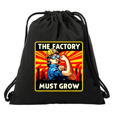 Factorio The Factory Must Grow Drawstring Bag
