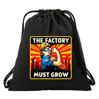 Factorio The Factory Must Grow Drawstring Bag