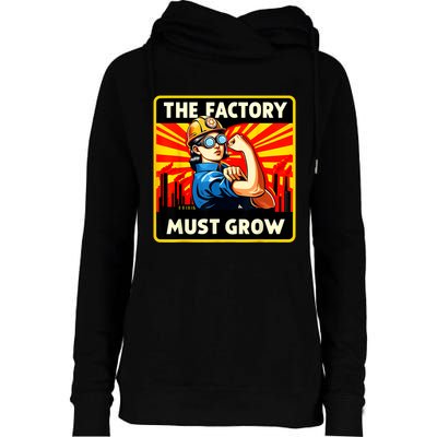 Factorio The Factory Must Grow Womens Funnel Neck Pullover Hood