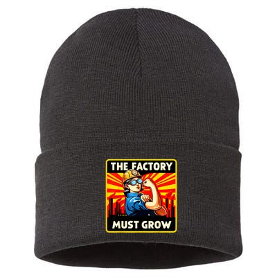Factorio The Factory Must Grow Sustainable Knit Beanie
