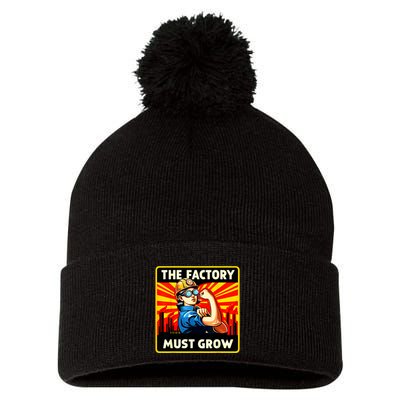 Factorio The Factory Must Grow Pom Pom 12in Knit Beanie