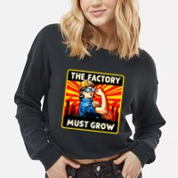 Factorio The Factory Must Grow Cropped Pullover Crew