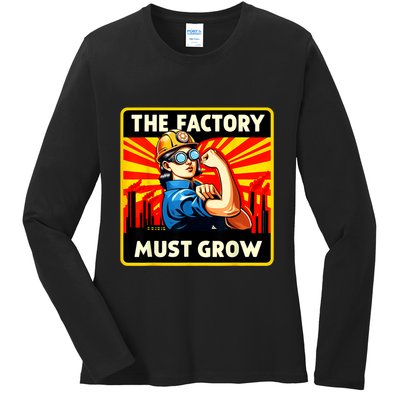Factorio The Factory Must Grow Ladies Long Sleeve Shirt