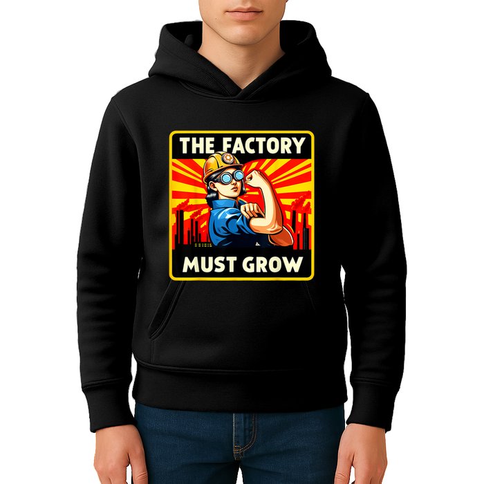 Factorio The Factory Must Grow Kids Hoodie