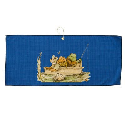 Frog & Toad Fishing Vintage Classic Book Frog Reading Book Large Microfiber Waffle Golf Towel