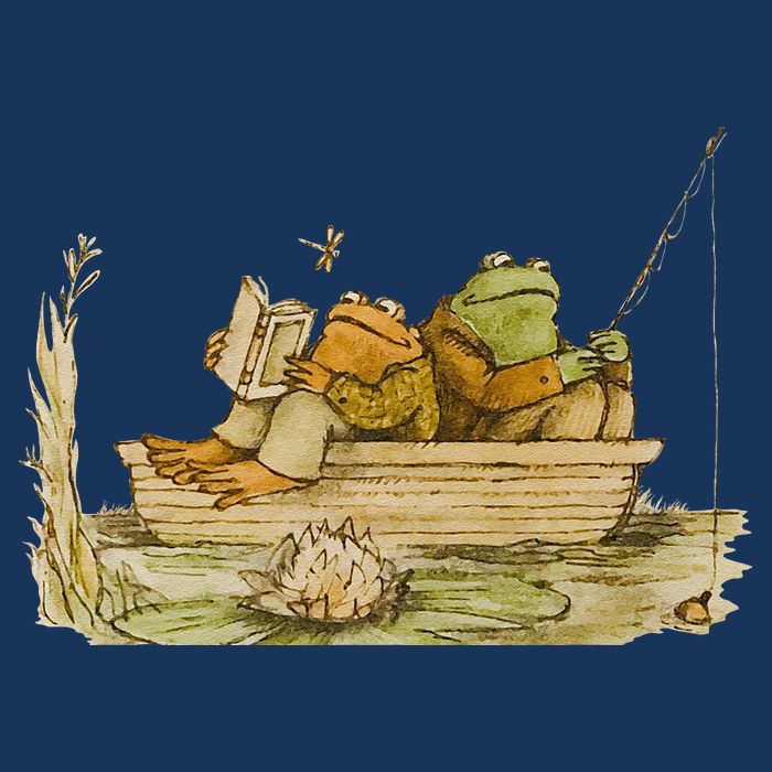 Frog & Toad Fishing Vintage Classic Book Frog Reading Book Womens Tank Top