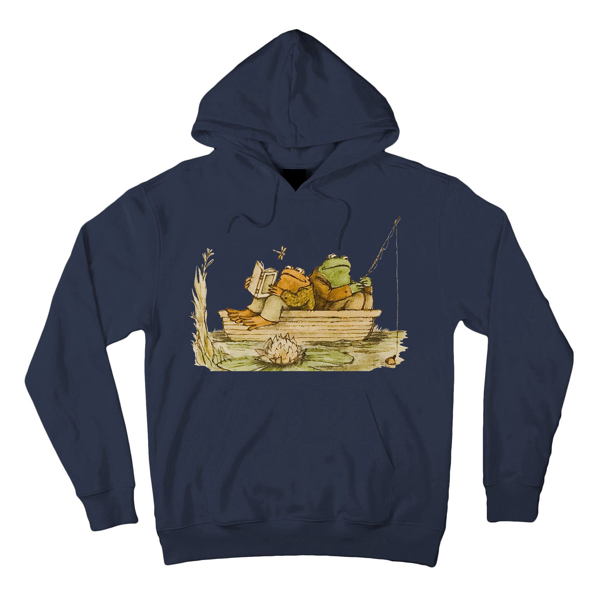 Frog & Toad Fishing Vintage Classic Book Frog Reading Book Tall Hoodie