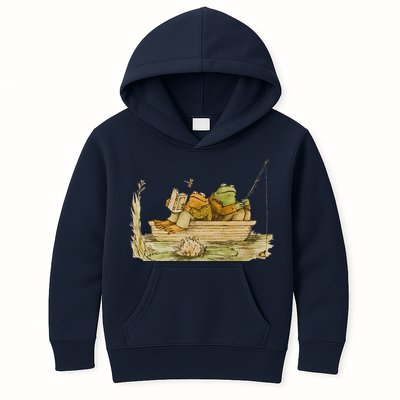 Frog & Toad Fishing Vintage Classic Book Frog Reading Book Kids Hoodie