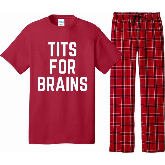 Funny Tits For Brains Sarcasm Saying Feminist Mama Christmas Pajama Set