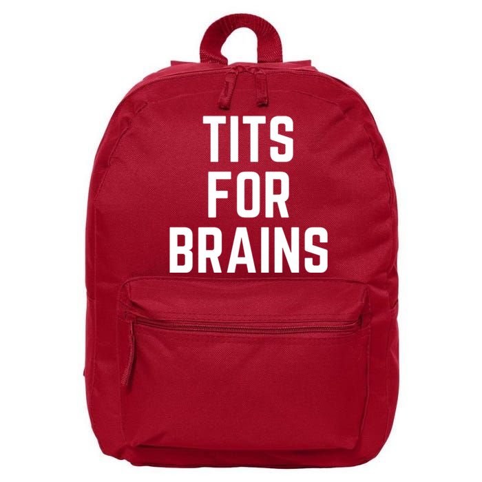 Funny Tits For Brains Sarcasm Saying Feminist Mama Christmas 16 in Basic Backpack