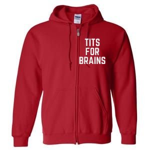 Funny Tits For Brains Sarcasm Saying Feminist Mama Christmas Full Zip Hoodie