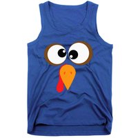 Funny Turkey Family Thanksgiving Turkey Face Friendsgiving Tank Top