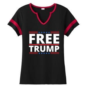 Free Donald Trump Republican Support Ladies Halftime Notch Neck Tee