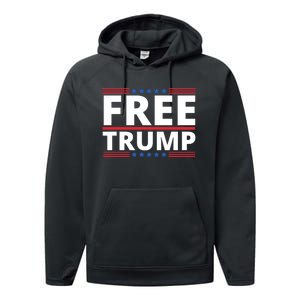 Free Donald Trump Republican Support Performance Fleece Hoodie