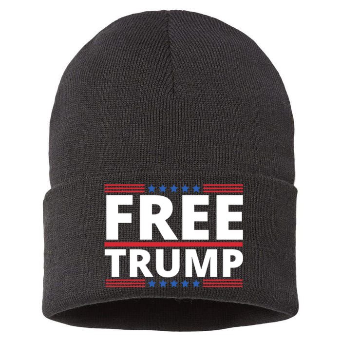 Free Donald Trump Republican Support Sustainable Knit Beanie