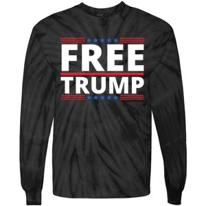 Free Donald Trump Republican Support Tie-Dye Long Sleeve Shirt