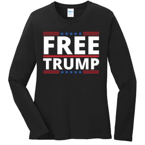 Free Donald Trump Republican Support Ladies Long Sleeve Shirt