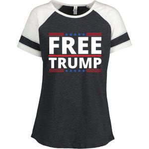 Free Donald Trump Republican Support Enza Ladies Jersey Colorblock Tee