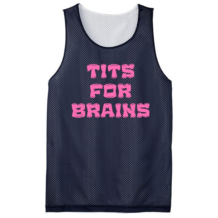 Funny Tits For Brains Sarcasm Saying Mesh Reversible Basketball Jersey Tank