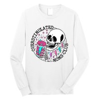 Funny Tee For Wo Saying Overstimulated Moms Club Groovy Long Sleeve Shirt