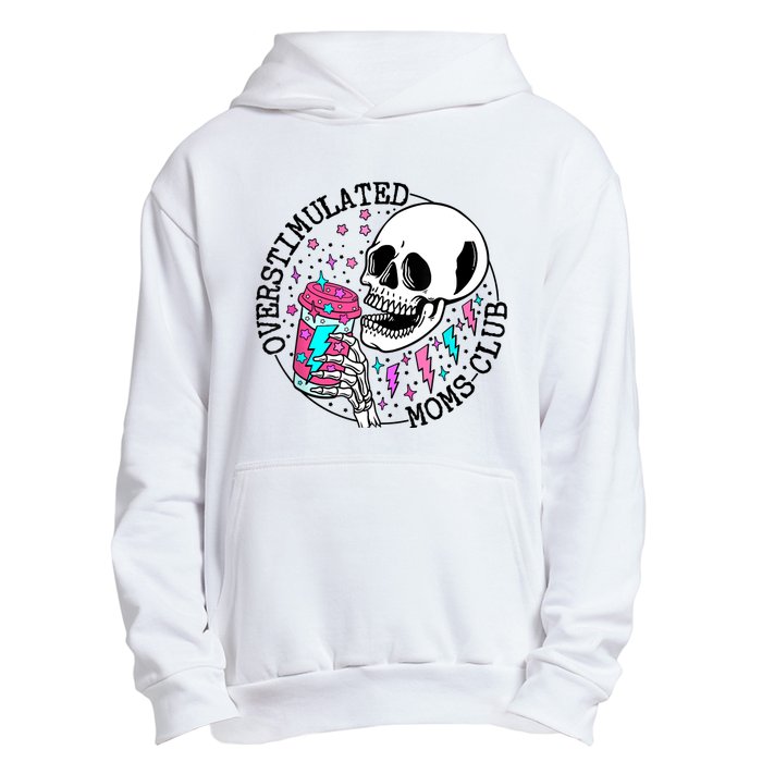 Funny Tee For Wo Saying Overstimulated Moms Club Groovy Urban Pullover Hoodie