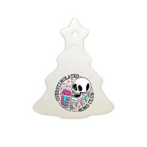 Funny Tee For Wo Saying Overstimulated Moms Club Groovy Ceramic Tree Ornament