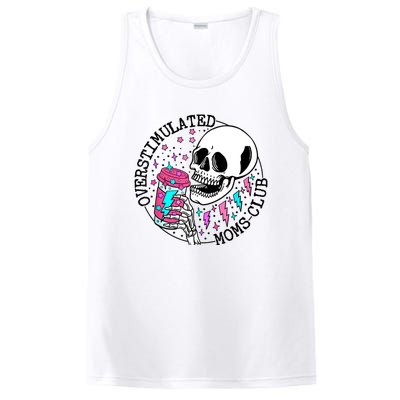 Funny Tee For Wo Saying Overstimulated Moms Club Groovy PosiCharge Competitor Tank