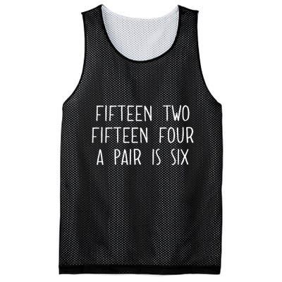 Fifn Two Fifn Four A Pair Is Six Cribbage Fan Mesh Reversible Basketball Jersey Tank