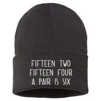 Fifn Two Fifn Four A Pair Is Six Cribbage Fan Sustainable Knit Beanie