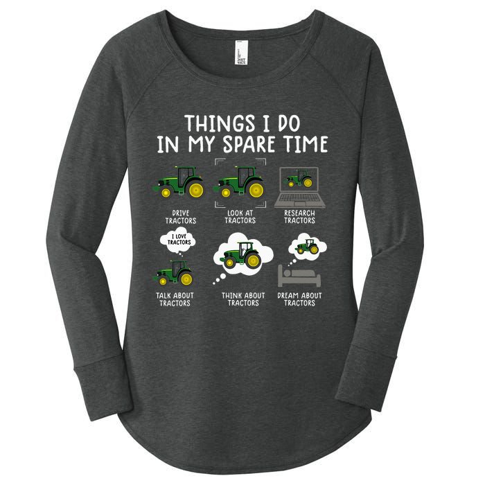 funny tractor farming farmer toddler Women's Perfect Tri Tunic Long Sleeve Shirt