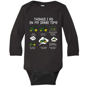 funny tractor farming farmer toddler Baby Long Sleeve Bodysuit